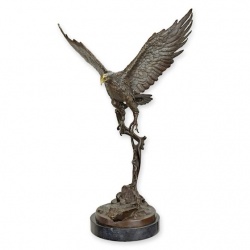Vultur in zbor-statueta din bronz cu un soclu din marmura
