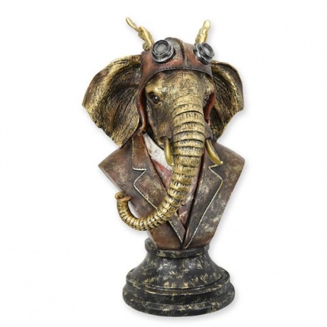 Elefant in frac-bust din rasini