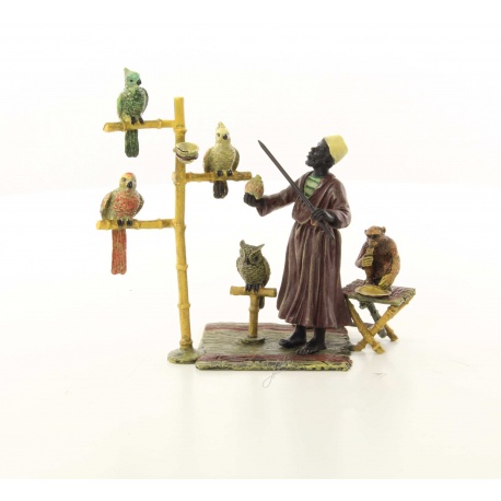 Dresor de papagali-statueta vieneza din bronz