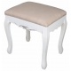 Scaunel din lemn masiv alb cu tapiterie bej