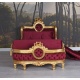 Sofa baroc pentru copii din lemn masiv cu tapiterie burgund