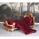 Sofa baroc pentru copii din lemn masiv cu tapiterie burgund