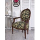 Scaun baroc din lemn mahon cu tapiterie camuflaj