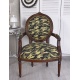 Scaun baroc din lemn mahon cu tapiterie camuflaj