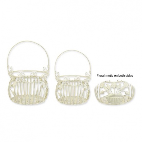 Set doua cosuri fier forjat antik white