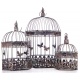 Set trei colivii din fier forjat antik brown