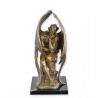 Satan meditand-statueta din bronz pe soclu din marmura