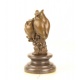 Doua bufnite pe o creanga-statueta din bronz