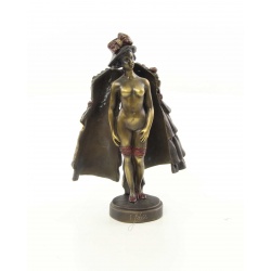 Femeie cu haina de blana-statueta erotica din bronz