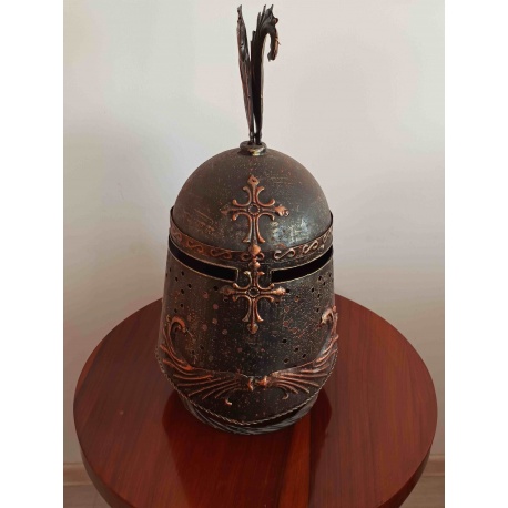 Coif medieval decorativ din alama masiva