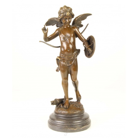 Ingeras razboinic-statueta din bronz cu un soclu din marmura