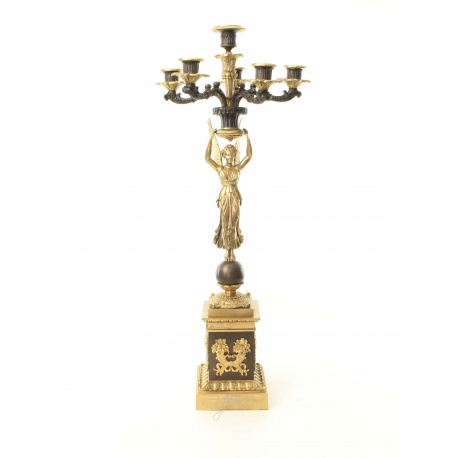 Candelabru cu sase brate din bronz masiv