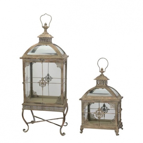 Set doua felinare din metal auriu