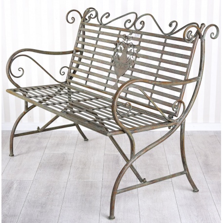 Banca din fier forjat antik brown