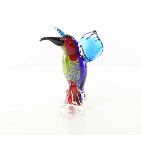 Pescarus albastru-figurina din sticla Murano