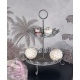 Etajera cu doua niveluri din fier forjat antik grey