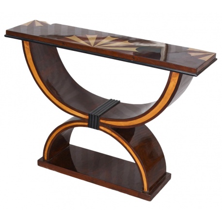Consola Art Deco din lemn masiv furniruit