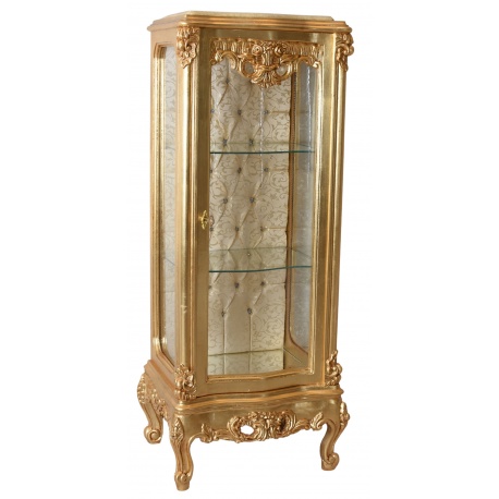 Vitrina baroc din lemn masiv auriu