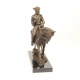 Ludovic al XV-lea călare-statueta din bronz pe un soclu din marmura