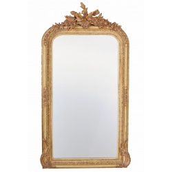 Oglinda Rococo din cristal cu o rama aurie