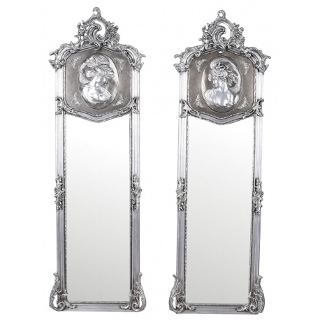 Set doua oglinzi Rococo cu rama argintie