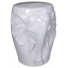 Scaun ceramica asiatica alba cu elefant