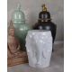Scaun ceramica asiatica alba cu elefant