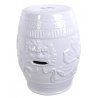 Scaun ceramica asiatica alba cu dragoni