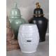 Scaun ceramica asiatica alba cu dragoni