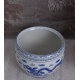 Jardiniera ceramica alb/albastra