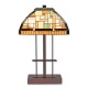 Lampa de masa Tiffany cu decor geometric