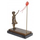 Fata cu balon-statueta din bronz cu un soclu din marmura