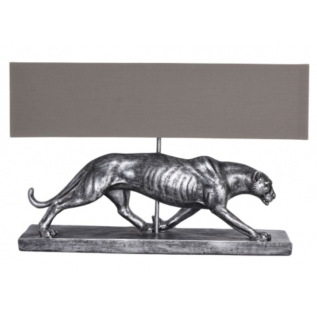 Lampa de masa cu un leopard argintiu