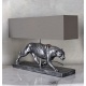 Lampa de masa cu un leopard argintiu