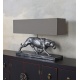 Lampa de masa cu un leopard argintiu