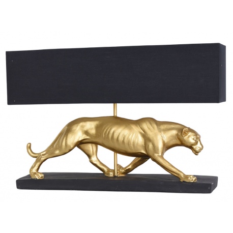 Lampa de masa cu un leopard auriu