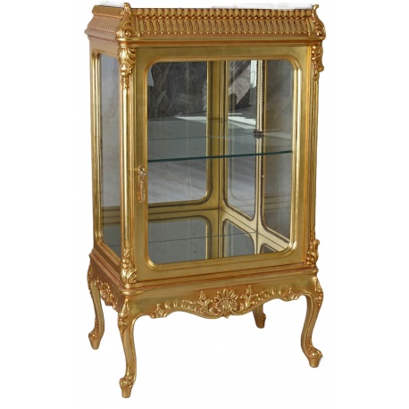 Vitrina baroc din lemn masiv auriu