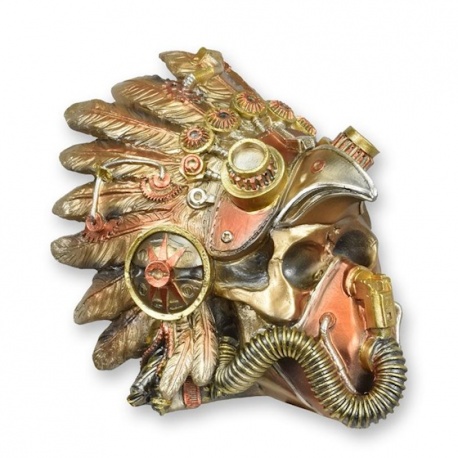 Craniu-statueta steampunk din rasini