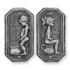 Set plachete decorative usa toaleta argintii