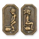 Set plachete decorative usa toaleta bronz