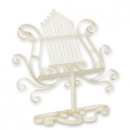Suport partituri din fier forjat antik white