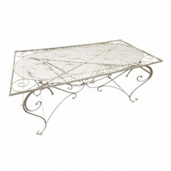 Masa gradina din fier forjat antik white