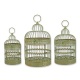 Set trei colivii din fier forjat antik green