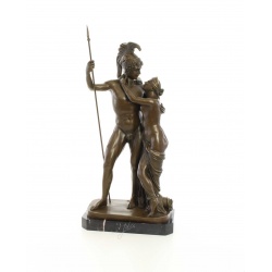 Venus si Marte-statueta din bronz pe un soclu din marmura