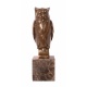 Bufnita inteleapta-statueta din bronz cu un soclu din marmura