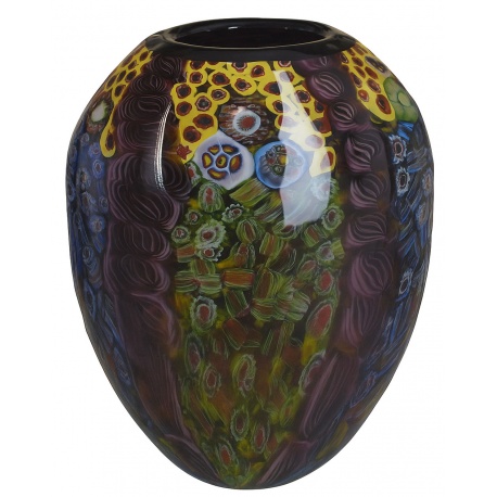Vaza de sticla multicolora Murano Millefiori