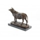 Vaca-statueta din bronz masiv cu un soclu din marmura