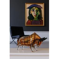 Taur-figurina decorativa din sticla Murano