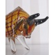 Taur-figurina decorativa din sticla Murano