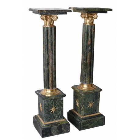 Set doua piedestaluri baroc din marmura